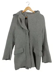 Vorschaubild 1 von Damen Strickjacke Grau Gr. 40/L Casual mit Kapuze