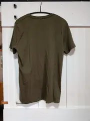 Vorschaubild 2 von Herren T-Shirt Oliv Gr. 48/M Casual Logo-Print Baumwolle