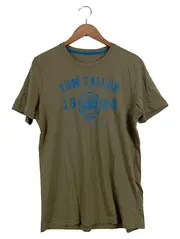 Vorschaubild 1 von Herren T-Shirt Oliv Gr. 48/M Casual Logo-Print Baumwolle