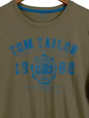 Vorschaubild 3 von Herren T-Shirt Oliv Gr. 48/M Casual Logo-Print Baumwolle