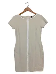 Vorschaubild 1 von Damen Etuikleid Gr. 36/S Beige Elegant Kurzarm