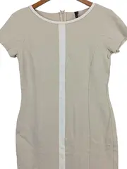 Vorschaubild 2 von Damen Etuikleid Gr. 36/S Beige Elegant Kurzarm