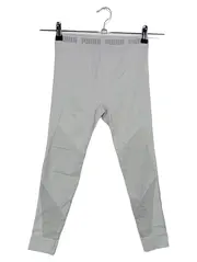 Vorschaubild 1 von Damen Leggings XS Grau Sportlich Logo-Print Struktur Fitness Hose