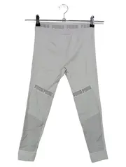 Vorschaubild 2 von Damen Leggings XS Grau Sportlich Logo-Print Struktur Fitness Hose