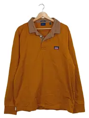 Vorschaubild 1 von Herren Langarm Poloshirt Rugby Shirt Orange Cord-Kragen Gr. XXL