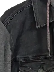 Vorschaubild 4 von Herren Jeansjacke Kapuze Schwarz Gr. 50/L Casual Baumwolle