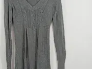 Vorschaubild 2 von EDC Strickkleid Damen Gr. S Grau Zopfmuster Freizeitkleid Baumwolle