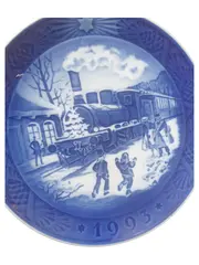 Vorschaubild 1 von Weihnachtsteller 1993 Porzellan Sammelteller Blau 18 cm