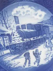 Vorschaubild 2 von Weihnachtsteller 1993 Porzellan Sammelteller Blau 18 cm