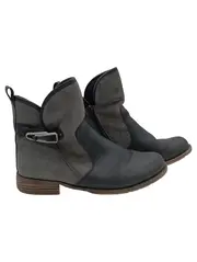Vorschaubild 1 von Damen Stiefeletten Gr. 38 Grau Leder Wildleder Reißverschluss Casual