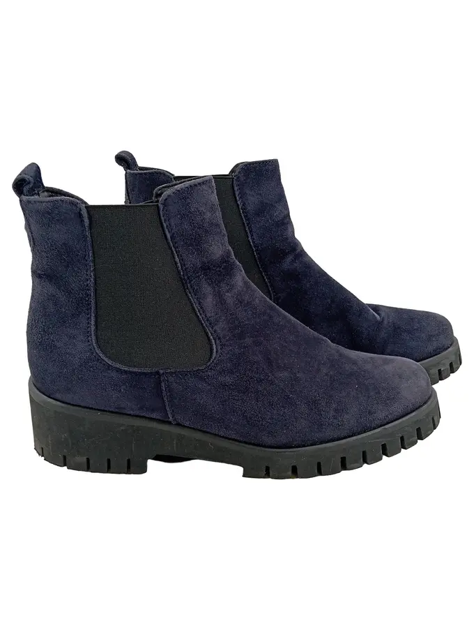 TAMARIS Stiefeletten Damen 39 Blau Chelsea Boots Wildleder Casual