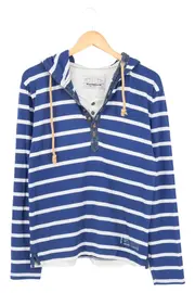 Vorschaubild 1 von Herren Kapuzenpullover Hoodie 46/S Blau Gestreift
