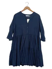 Vorschaubild 1 von Damen Blusenkleid Gr. 42 Blau Casual Wollkleid