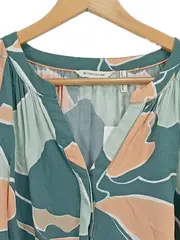 Vorschaubild 5 von Damen Bluse Gr. 44 Grün Blumenmuster Viskose 3/4-Arm