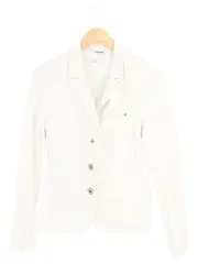 Vorschaubild 1 von Damen Blazer Weiß Gr. 38/M Klassisch Elegant Baumwolle