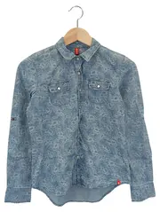 Vorschaubild 1 von Bluse Kinder Gr. 152 Blau Floral Muster Casual Langarm Baumwolle