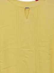 Vorschaubild 2 von Damen Bluse Gelb Kurzarm Viskose Gr. 44 Freizeit Uni Falten