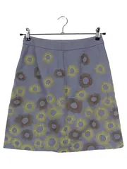 Vorschaubild 2 von Damen A-Linienrock Gr. 36/S Mehrfarbig Florales Muster Stickerei