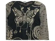 Vorschaubild 2 von Kinder Langarmshirt Gr. 152 Schmetterling Print Schwarz Gestreift