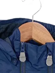 Vorschaubild 3 von . Kinder Parka Gr. 152 Blau Uni Kapuze Polyester Outdoor Jacke