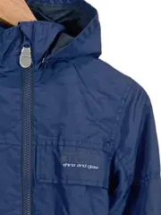 Vorschaubild 2 von . Kinder Parka Gr. 152 Blau Uni Kapuze Polyester Outdoor Jacke