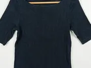 Vorschaubild 2 von Damen T-Shirt Gr. 38/M Schwarz Basic Strukturmuster 3/4-Arm
