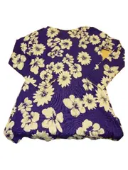 Vorschaubild 4 von Strickjacke Damen Blumenmuster Langarm Blau Gr. 38