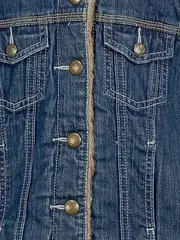 Vorschaubild 2 von Kinder Jeansjacke Blau Gr. 134 Langarm Fellbesatz Freizeit