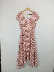 Vorschaubild 2 von Damen Freizeitkleid Gr. 37 Mehrfarbig Paisley V-Ausschnitt Kurzarm