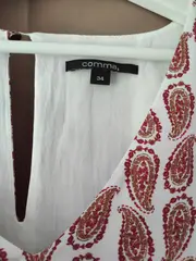 Vorschaubild 7 von Damen Freizeitkleid Gr. 37 Mehrfarbig Paisley V-Ausschnitt Kurzarm