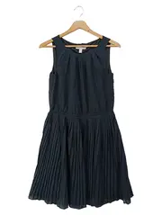 Vorschaubild 1 von Damen Freizeitkleid Gr. 34/XS Schwarz Elegant Vintage Plisseekleid