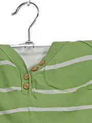 Vorschaubild 2 von Damen Top Shirt gestreift grün weiß Gr. XS Henley Sommer