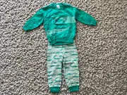 Vorschaubild 1 von Kinder Schlafanzug Set Shirt Hose Grün Tiermotive Gr. 86 Baumwolle