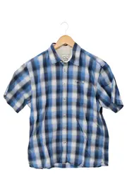 Vorschaubild 1 von Herren Freizeithemd Kariert Blau Gr. 48/M Kurzarm Casual