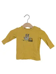 Vorschaubild 1 von Kinder Langarmshirt Gr. 62 Gelb Casual mit Dachs-Motiv