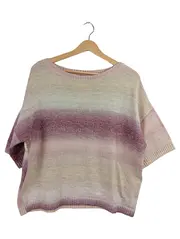 Vorschaubild 1 von Damen Pullover Kurzarm Farbverlauf Glitzer Rippstrick M Mehrfarbig