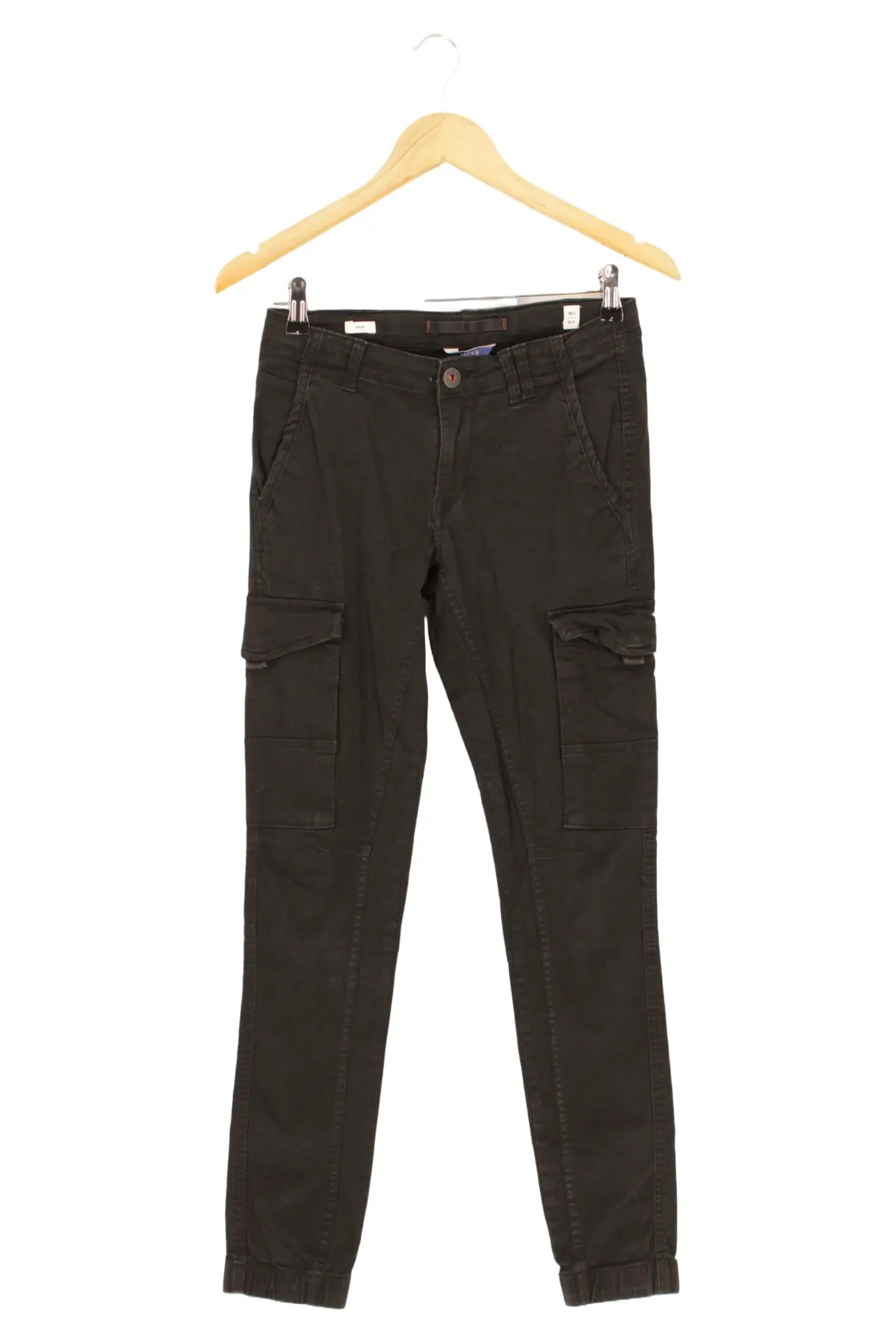 JACK & JONES Cargohose Kinder Gr. 164 Schwarz Slim Fit Jungen Hose