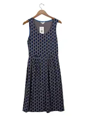 Vorschaubild 1 von Damen Businesskleid Gr. 38 M Mehrfarbig Geometrisches Muster Ärmellos