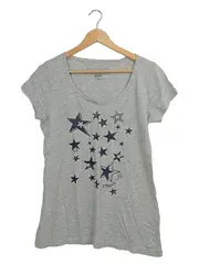 Vorschaubild 1 von Damen T-Shirt Grau Sterne Gr. 40/L Casual Print Shirt