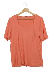 Vorschaubild 1 von Edition Damen T-Shirt Gr. 44 Orange Viskose V-Ausschnitt