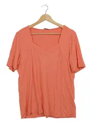 Vorschaubild 2 von Edition Damen T-Shirt Gr. 44 Orange Viskose V-Ausschnitt