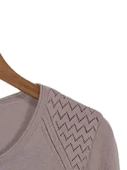 Vorschaubild 2 von Damen Strickjacke Gr. 40/L Rosa Lochmuster