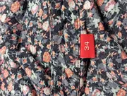 Vorschaubild 4 von Damen Bluse Gr. 34/XS Blau Blumenmuster Casual Langarm Viskose