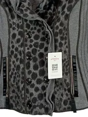 Vorschaubild 4 von Damen Wollmantel Kurzmantel M1 Grau Leo Muster Modisch