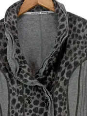 Vorschaubild 3 von Damen Wollmantel Kurzmantel M1 Grau Leo Muster Modisch