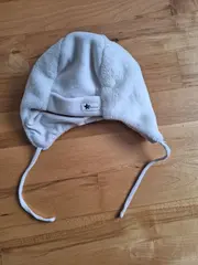 Vorschaubild 1 von Babymütze Kinder Mütze weiß Fleece Bindemütze