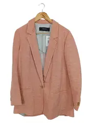 Vorschaubild 1 von Damen Blazer Jacke Rosa Gr. 40/L Leinen Casual