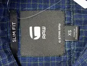 Vorschaubild 3 von Herren Freizeithemd Slim Fit Kariert Blau Gr. 44/XS Baumwolle