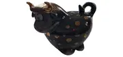Vorschaubild 1 von Stier Dekofigur Keramik Schwarz Gold Verzierungen 9,5cm