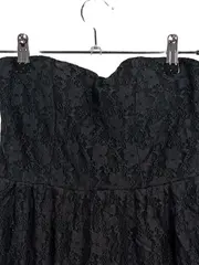 Vorschaubild 2 von Sommerkleid Damen Spitze Floral Minikleid Schwarz S